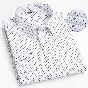 Men's Dress Shirts 2024 New Mens Printed Long sled Shirt Comfortable and Slim Fit Business Social Formal Office Banquet Suitable Spring Autumn d240507