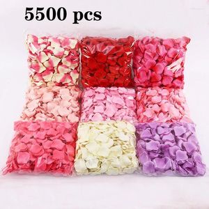 Flores decorativas 5500pcs Artificial Fake Rose Flower Flower Decoration Simulação Silk Petal Festival Party Colorful Romantic Deco