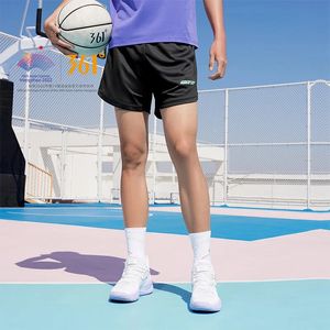 361 grader Mens Sports Pants Basketball Outdoor Casual Loose Breattable Outer Wear Elastic Shorts Male Black 652321707 240507