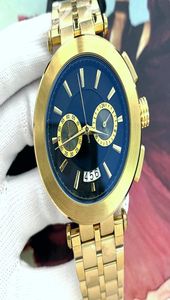 Business Men watch Shiny Gold Quartz Stainless Steel Strap Fashion Quality Star Style Automatic Date Casual All Dial Chronograph3278517