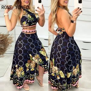 DONNE CASUALE CASUALE FLORALE HATTER SULLA SULLA SULLA CROP TOPS ALTA SILLA MASSI MAXI SIGHT SIGHT SET 240416