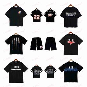 メンズデザイナーTシャツ22フットボールティージャージーレインボーレタープリント半袖