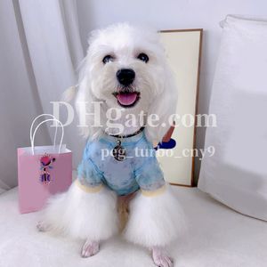 Köpek Güneş Koruma Tişört Tasarımcı Mesh Nefes Alabilir Kısa Kollu Gömlek Pomeranian Kaniş Bichon Pet Kedi Köpek Yaz Baskılı Gömlek