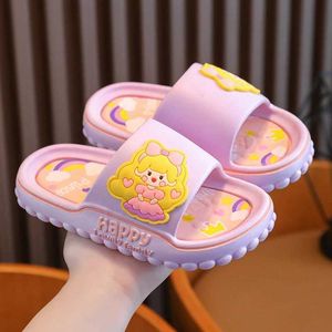 Slipper Aged 2-12 Children Summer Slippers Cute Cartoon The Little Princess Sandal For Girls Non-slip Bath Flip Flops Home Kids Shoes