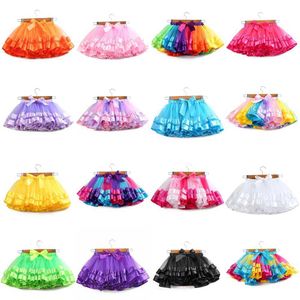 Tutu Elbise Bebek Tutu Etek Bebek Kızlar Renkli Gökkuşağı Tül Etek Prenses Mini Elbise Çocuk Giyim Pettiskirt Toddler Bez TTS09 D240507