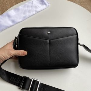 128564 Högkvalitativ tvärsäck med stållåsskydd Cross Body Bag Luxury Designer Väskor Fashion Grey Black Messenger Väskor Handväska för män har m ontblanc