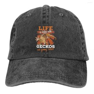 Caps de bola Cap boné de verão Visor engraçado Crested Hip Hop Gecko Lover Cowboy Chap