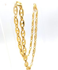 Colar de 10 mm de ouro super legal Men039s Chain 24k Link cubano Miami Ring8595443