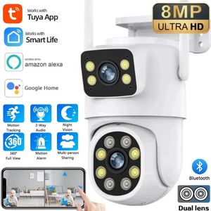 4K 8MP Dual Lens PTZ Camera WiFi Full HD Schermo Dual Screen AI Human Auto Tracking Outdoor 4MP Sicurezza Video Surveillance Camera Tuya 240422