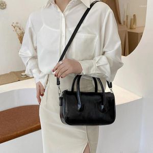 Evening Bags Fashion Soft-Faced PU Zipper Handbag Women Simple Solid Square Diagonal Bag Women'S Korean Leisure Vacation Messenger Woman