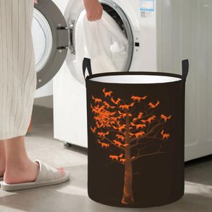 Tvättpåsar som brinner Tree Circular Hamper förvaringskorg med två handtag bra för kök av kläder