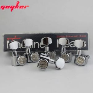 Tillbehör 1 SET GUYKER 6 INLINE MASKINHuvuden Inga skruvar Låsning Tuning Key Pegs Tuners 6R/6L