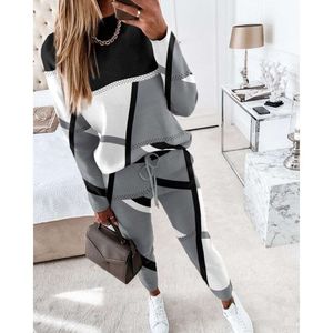 Moda de trajes esportivos femininos Fashion Impred Casual Conjunto de duas peças Use roupas esportivas