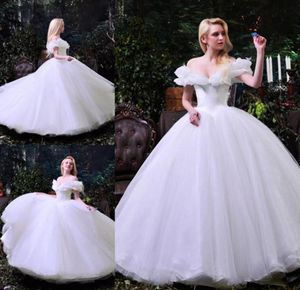 2017 Pure White Quinceanera платья сексуально от плеча vestido de novia линия органза драпированная плюс размер скромные садовые свадебные платья6932860