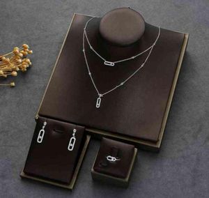 Fashion Exquisite Necklace Earrings Ring Set Stackable Necklace Female Girlfriend Wife Gift Ladies Fashion Earrings Jewlery Set Y23537078