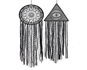 Black Boho Eye of God Handmade Dream Catcher Home Traditional Blessing Gift for Car Wall Hanging Nursery Bedroom Kids Dreamcatch6346763