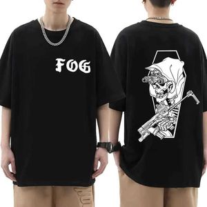 T-shirty męskie 2024 NOWOŚĆ obserwacje mgły do ​​przodu grupa graficzna T shirty mężczyzn Kobiety szkielet hip-hopowy punkowy T-shirt Casual Cotton Oversized T Shirt T240506