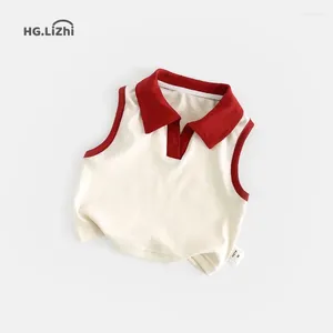 Kläder set flicka sommar tank topp 2024 koreanska mode barnkläder baby