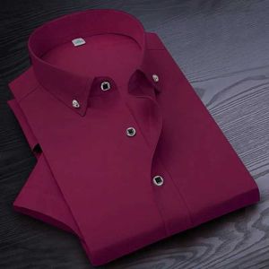 Magliette da uomo jwdc camicie da uomo di alta qualità da uomo camicia corta sle sle new abiti solidi camicie da business camicie bianche blu navy blu nero rosso d240507