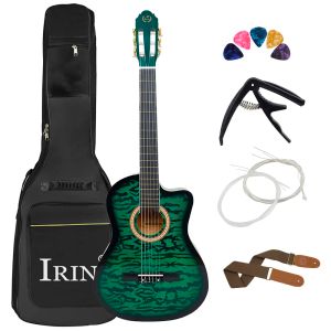 Gitarr 39 tum 6 strängar Klassisk gitarrpaket 19 Frets Basswood Classic Guitarra With Bag Capo Strings Picks Guitar Parts Accessories