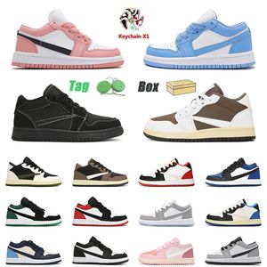 With Box Kids Shoes Jump man 1 Reverse Mocha big kid trainers 1s Black Phantom UNC Wolfactory Grey Fragment childrens youth boys girls toddler baby infant sneakers