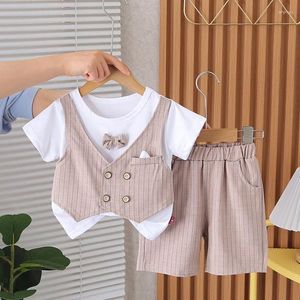 Комплекты одежды Baby Boy 1-й день рождения набор для наборов 2024 Luxury Designer Summer Olde For Fashion Fashion Fashion футболки и шорты для мальчиков