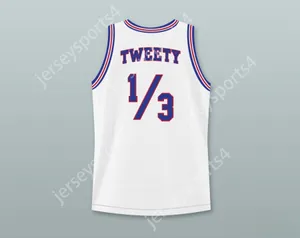 Niestandardowe nay młodzież/dzieci space tweety ptak 1/3 Tune Squad Basketball Jersey z tweety ptak plaster zszyty s-6xl