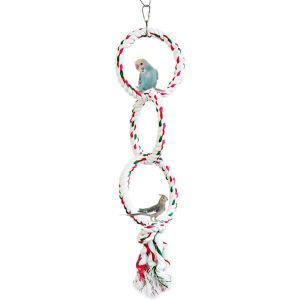 Toys Bird Hanging Abbores Swings Toy Parrot Circle Ring Cotton Rep Bird Cage Chewing Toys Bungee
