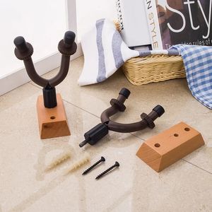 Guitar Hanger Wooden Wall Mount Hook Holder Keeper for Electric Acoustic Guitars Bass Ukulele Guitar Accessories