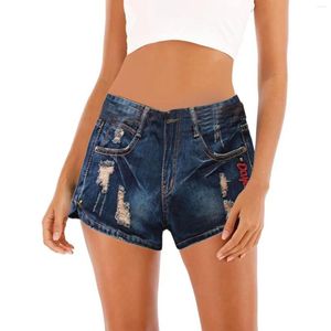 Kvinnors shorts denim för kvinnor kläder 2024 sommargata stil hög midja sexig rippad jeans kvinnlig casual koreanska y2k byxor
