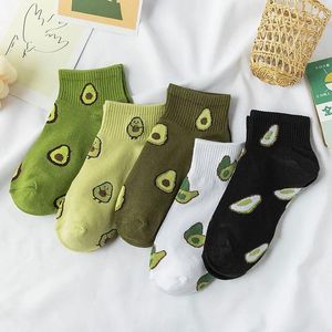 Women Socks Fashion Cotton Cartoon Fruit Ankle Summer Japanese Avocado Cute Boat Casual Soft Girls Short