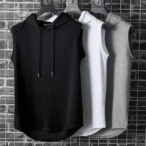 Erkek tank üstleri kısa kollu hızlı kuru yelek yaz siyah tshirt spor salonu üst tees hoodies moda kıyafetleri büyük boy