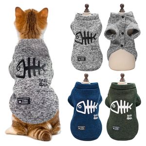 Kläder Autumn Winter Warm Clothes For Small Cats Dogs Tryckt kattdräkter Kattunge Kitten Coat Sweatshirt Pet Cat Clothing Outfits