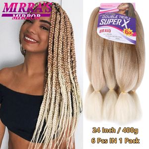 Jumbo Box Braids 400 грамм большая текстура Yaki 6x Синтетические плетеные волосы