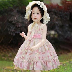 Abiti da ragazza Lolita Flower Baby Party Dress 1 ° compleanno ragazze Principessa Bridemaid Prom Ceremonia di laurea in costumi di laurea