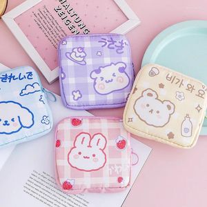 Storage Bags Korea Cute Cartoon Large Capacity Sanitary Napkin Lipstick Earphone Bag Girl Menstrual Period Tampon Mini