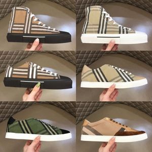 Designer Sneakers Schuhe Vintage Tennis Streifen Print Check Striped Trainer Plattform Flats Trainer Frauen Männer lässige Sneaker gedruckte Schriftzug Schuh Schuh Womens