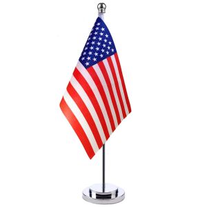 Accessoires 14x21cm Büroschreibtisch Klein die Vereinigten Staaten von Amerika Country Banner Meeting Room Board Room Tisch Stehpol USA Flagge