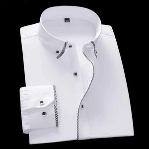 Мужские платье рубашки белая рубашка для мужчин Long Sles Business Casual Comploy Camisas Платье рубашки Мужское тонкое белье 5xl 6xl 7xl 8xl D240507