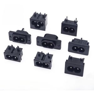 NOVO 5PCS IEC320 C8 Black 2 Terminal Power Plug de entrada de entrada de entrada AC 250V 2.5A Soquete de chave