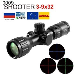 Original 3-9x32 atirador AOL escopos de caça tático vermelho e verde ponto iluminado Ótico escopo mil-dot riflescope