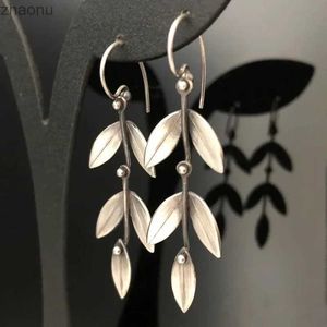 Dangle Chandelier Ethnic style silver metal leaf earrings suitable for women new and vintage handmade statement hook earrings party jewelry gifts XW