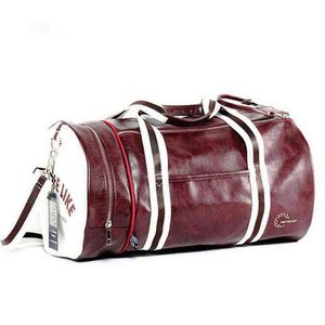 PU Leather Sports Gym Bag Multifunction Training Fitness Shoulder Bags Traveling Handbag Striped Sac De Sport Women Men 220608