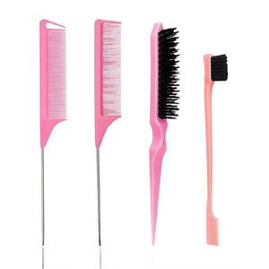 2024 NEW Comb Set Hair Styling Special Pointy Tail Beating Double Headed Brush Eyebrow Long Barber Makeup Updo Children Hair Salon Tools2.