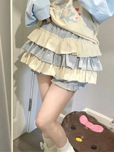 Etekler Japon kawaii lolita tarzı kadınlar yüksek bel tatlı pileli peri etek kadın moda tasarımcısı sevimli kıyafetler 2024