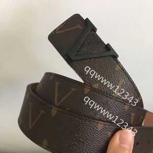 4.2cm wide designer belts for mens women belt ceinture luxe Good leather lychee texture checkerboard printed belt body coffee black buckle Luxury brand letter print