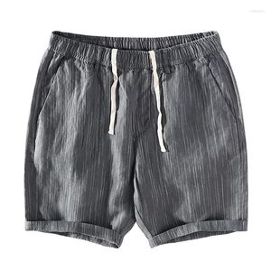 Men's Shorts 2024 Summer Casual Colored Weaving Striped Youth Thin Lace Elastic Split Pants