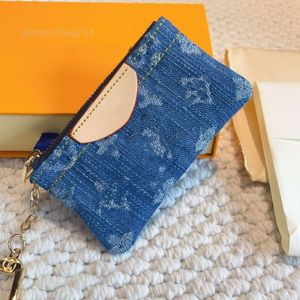 Brieftaschen Denim -Tasche Luxus Designer Brieftet Frauen Kartenhalter Blau Cowboy -Geldbörsen Lock Reißverschluss Münz Geldbeutel Top -Qualität Ladies Passportabdeckung