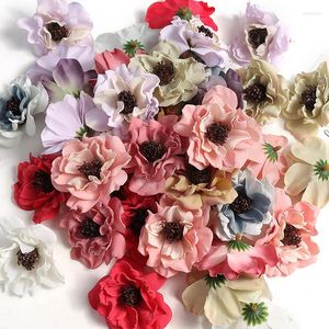 Decorative Flowers 10/20Pcs Artificial Heads 7cm Wedding Marriage Decorations Fake Party Home Room Decor DIY Gift Garland Accessory