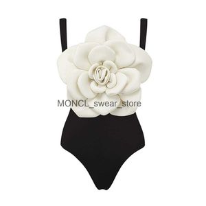 Women's Swimwear Ashgaily 2024 3D floral integrated swimsuit womens Monokini H240507